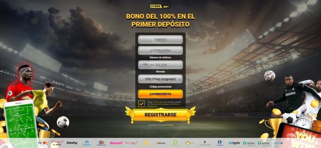 Cyber.bet - oferta deportiva de hasta $/€100 con el código de bono CASINOVESTA