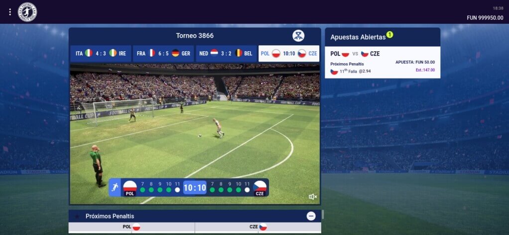 Revisión del juego de fútbol virtual Football Penalty Duel (Leap Gaming)