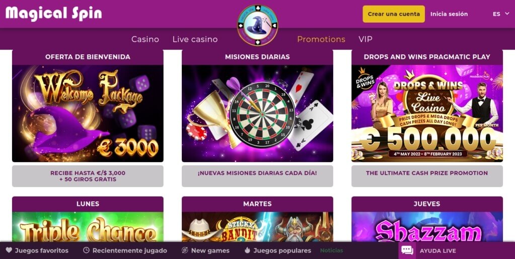 Magical Spin Casino Bonos y Promociones