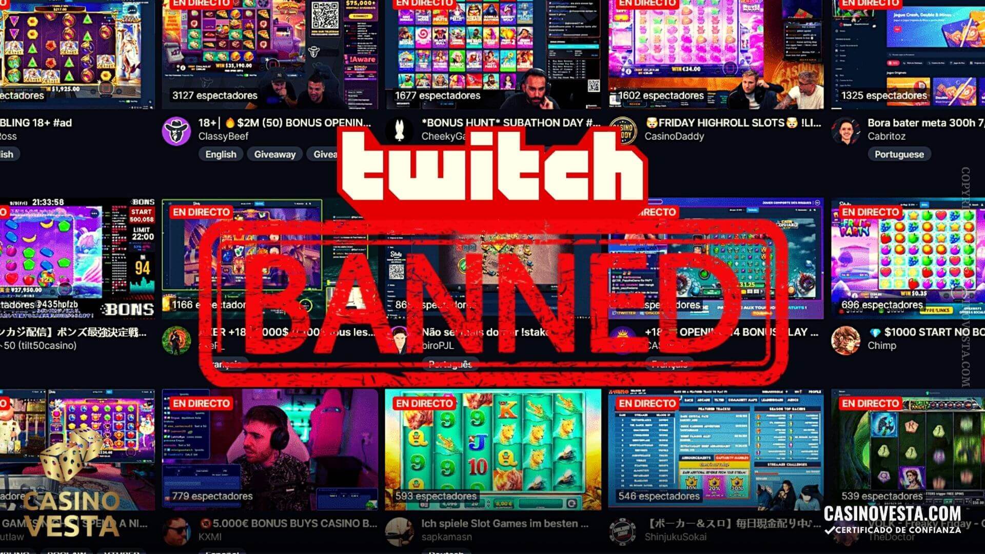 Twitch prohíbe las transmisiones de tragamonedas