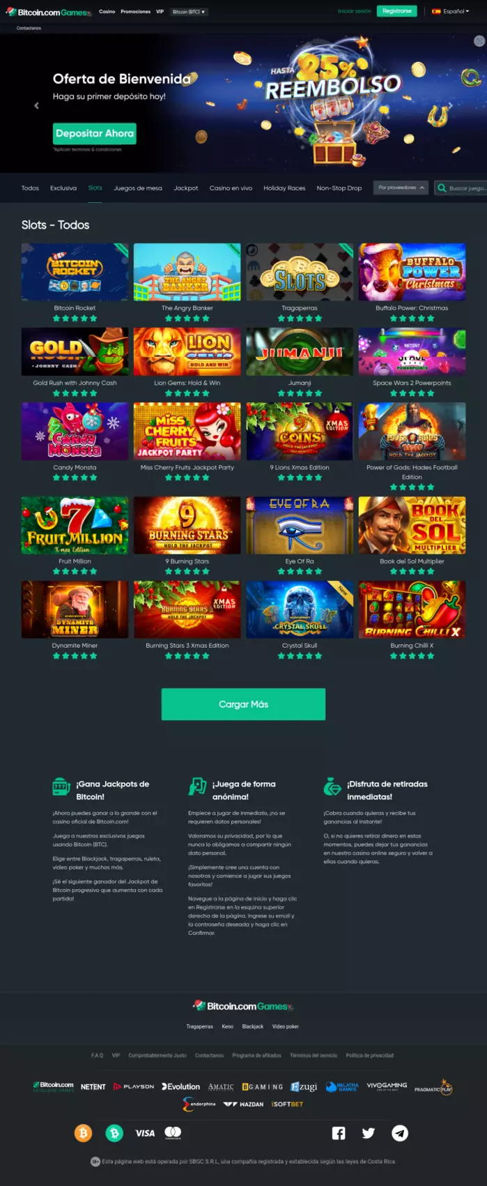 Bitcoin.com Games Casino Reseña