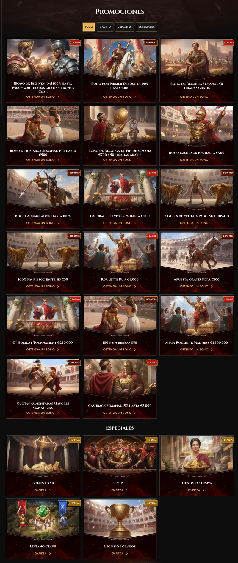 Promociones Legiano Casino