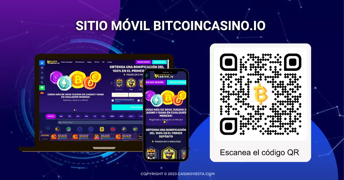 BitcoinCasino.io Sitio Web Móvil
