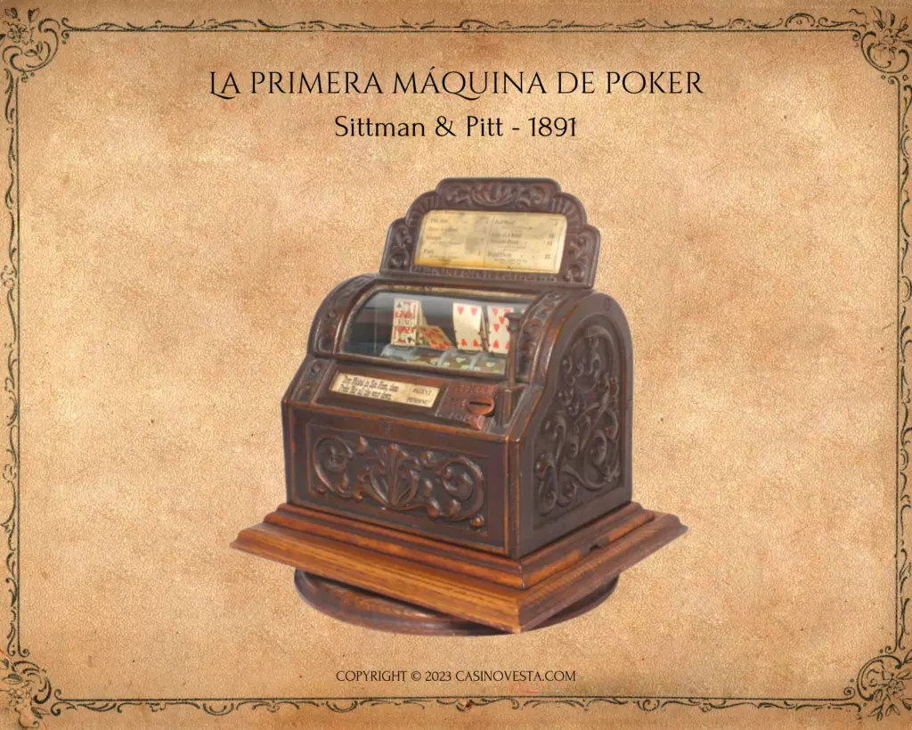 La primera máquina automática de póker de Sittman & Pitt