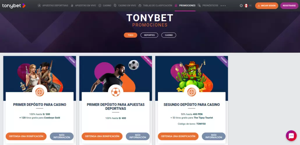 TonyBet Casino Promociones