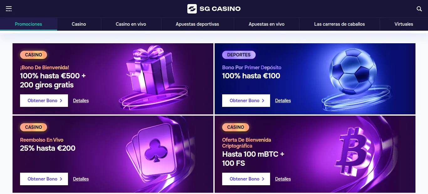 SG Casino Bonos