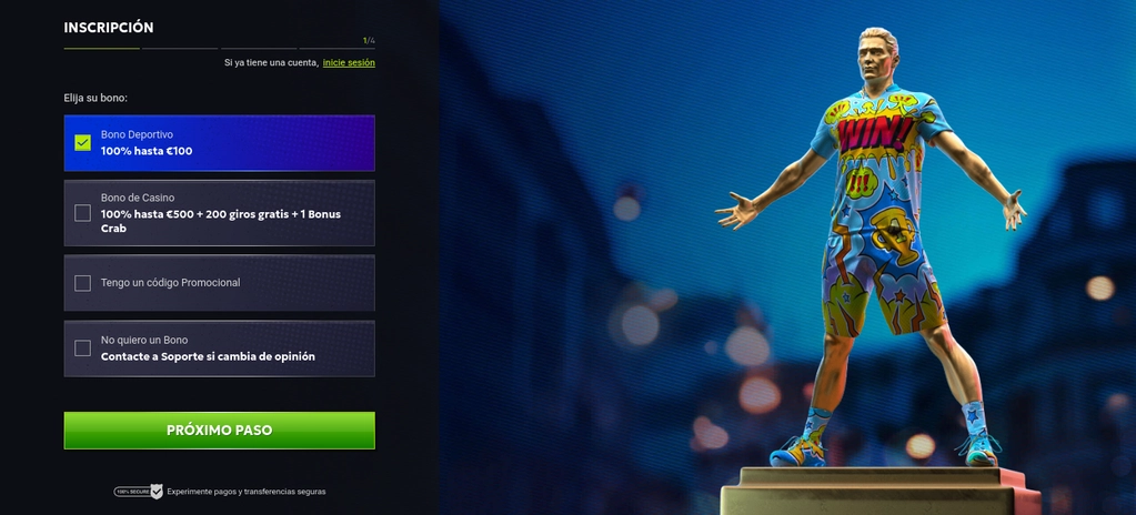 Registrar una cuenta en RTBet Casino - Paso 1 Registrar una cuenta en RTBet Casino - Paso 1