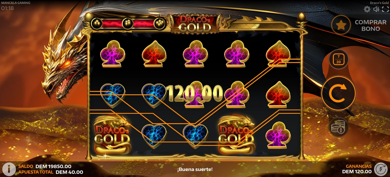 Revisión de la tragamonedas Draco's Gold de Mancala Gaming