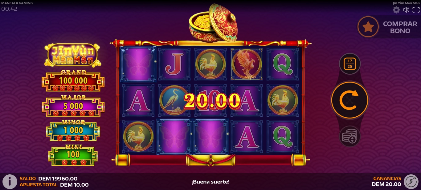 Revisión de la tragamonedas Jīn Yùn Mǎn Mǎn de Mancala Gaming