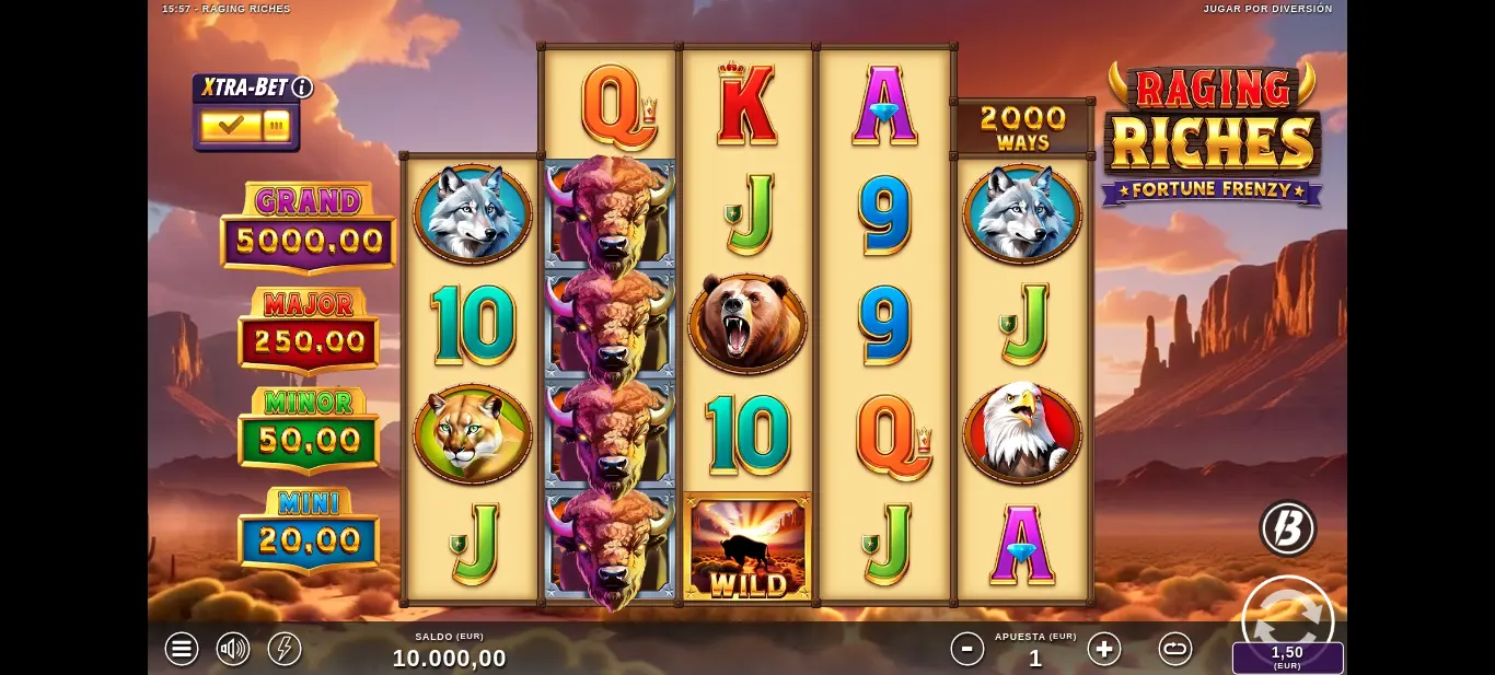 Revisión de la tragamonedas Raging Riches de Slotmill Gaming