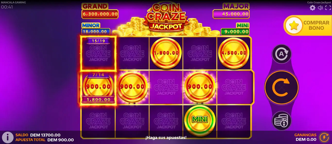 Tragamonedas Coin Craze Jackpot Reseña