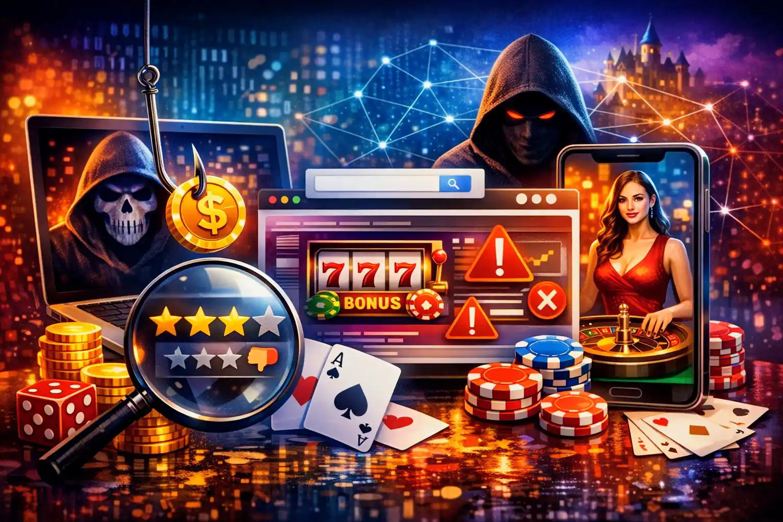 Sitios falsos de reseñas de casinos y spam en motores de búsqueda